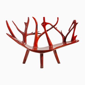 3-Sitzer Sofa aus Poliertem Mahagoni Wurzelholz, 1970er