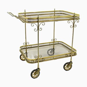 Carrello bar in ottone, anni '60