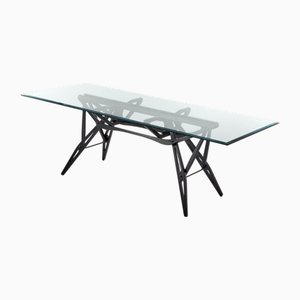 Mesa de comedor de madera clara de Carlo Mollino para Zanotta, años 90