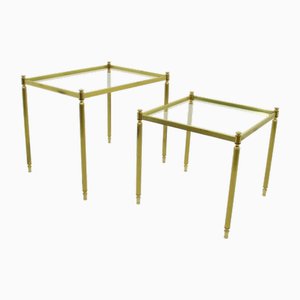 Tables d'Appoint en Laiton, 1960s, Set de 2