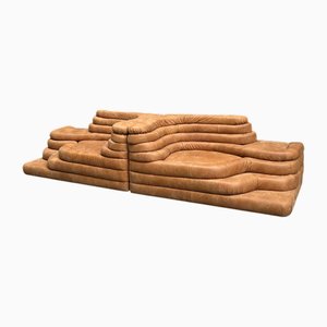 Divano modulare DS1025 moderno in pelle marrone di Ubald Klug per de Sede, inizio XXI secolo