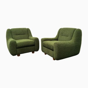 Grüne Designer Armlehnstühle mit runden Beinen, 80x87x90 cm, 2000er, 2er Set