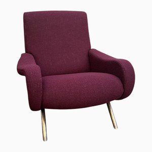 Fauteuil Lady Violet avec Structure en Métal par Marco Zanuso pour Arflex, Milan, Italie 1960s