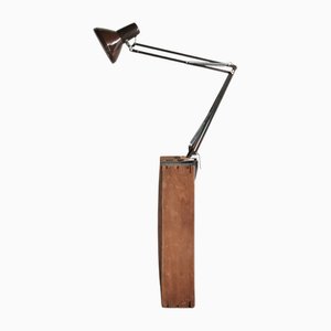 Braune Mid-Century Architekten Tischlampe von Ledu, 1960er-1970er