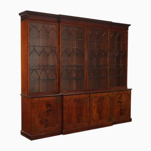 Großes englisches Bücherregal aus Mahagoni