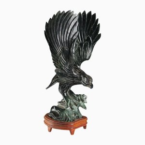 Stone Eagle with Wooden Base