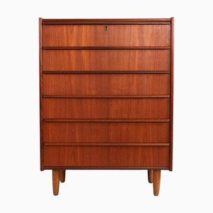 Mid-Century Modern Chest of 6 Drawers in Teak, Denmark, 1960s