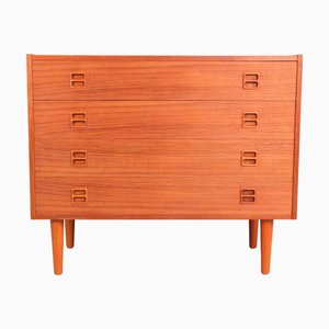 Low Danish Teak Chest of 4 Drawers, 1960s