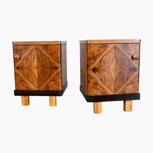 Art Deco Bedside Tables, Czechoslovakia, Set of 2