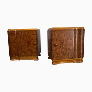 Art Deco Bedside Tables, Czechoslovakia, Set of 2