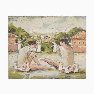 Franco Marzilli, Ballerinas, Oil Painting, 1970s
