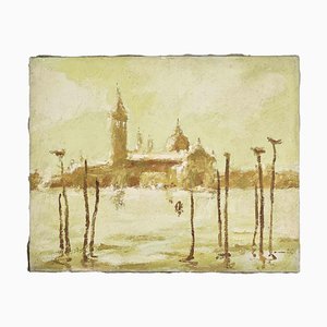 Franco Marzilli, View of Venice, Oil Painting, 1970s