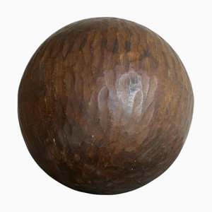 Wabi-Sabi Ball aus geschnitztem Holz, 1920er