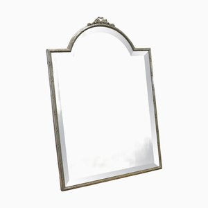 Espejo de tocador francés Art Déco grande plateado, años 20