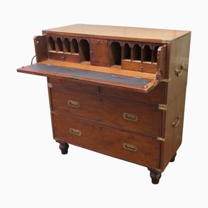 Teak Campaign Secretaire, 1920s