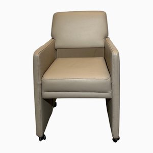 Leather Armchair on Wheels