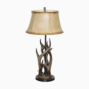 Vintage Rustic Country Faux Antler Table Lamp