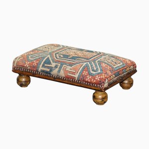 Antique Kilim Fabric Ottoman
