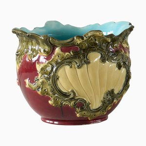Large Italian Capodimonte Pottery Vase or Planter, Early 20th Century