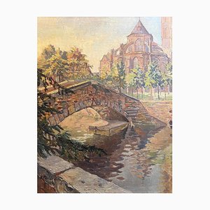 Roger Paul Froidevaux, Vue arrière de Notre-Dame, 1936, Peinture sur Toile