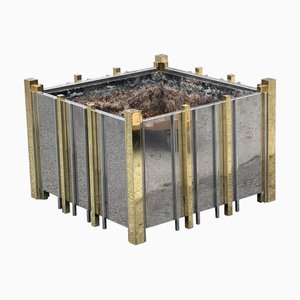 Italian Chrome and Brass Planter, 1970s