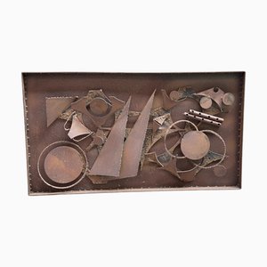 Danish Brutalist Iron Wall-Mounted Sculpture attributed to Henrik Horst, 1970s