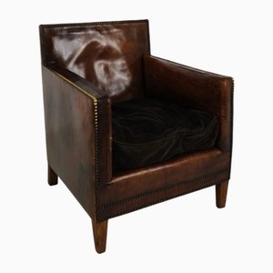 Leather Club Chair, 1930s
