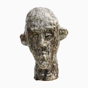 Aldonza, Head, 2019, Nephiline-Manganese Glazed Ceramic