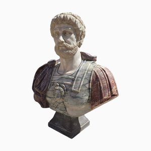 Large Italian Marble Bust of Roman Emperor, 1980
