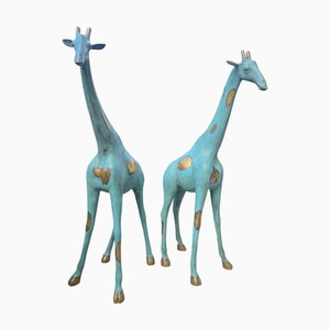Patinierte Bronze Giraffen, 1990er, 2 . Set
