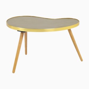 Mid-Century Kidney-Shaped Olive Green Plant Side Table, 1960s