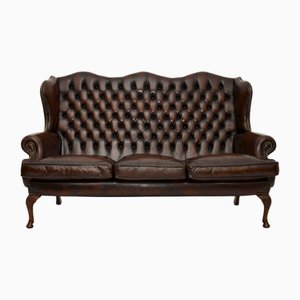 Vintage Leder Sofa mit Rückenlehne, 1930