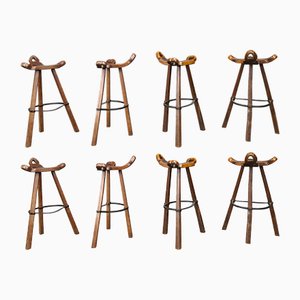 Mid-Century Modern Brutalist Bar Stools, 1960s, Set of 8