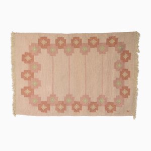 Kilim sueco en rosa pálido, años 60