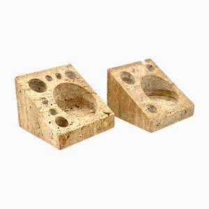 Organizer da scrivania in travertino di Enzo Mari per Danese, Italia, anni '70, set di 2