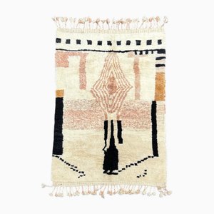 Alfombra bereber marroquí moderna hecha a mano, años 90