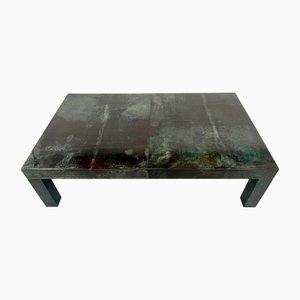 Green Goatskin Coffee Table attributed to Aldo Tura, Italy, 1970s