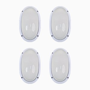Vintage Oval Outdoor Wall Lamp by Simes Vedo, 1980s, Set of 4