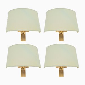 Lampade da parete vintage in ottone di Baulmann, anni '70, set di 4