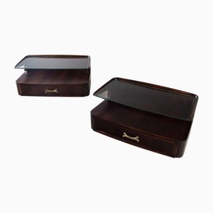 Comodini con ripiano in vetro di Osvaldo Borsani, anni '60, set di 2