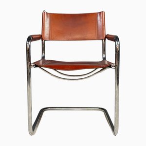 Vintage Chrome and Leather Chair, 1970s