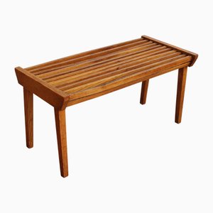 Vintage Slatted Oak Flower Stand, Czechoslovakia, 1960s