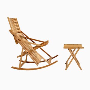 Rocking Chair A1 et Ottomane A4 par Jean-Claude Duboys pour Attitude, 1980s, Set de 2