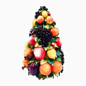 Grande Corbeille à Fruits en Porcelaine dans le style de Capodimonte, 1950s