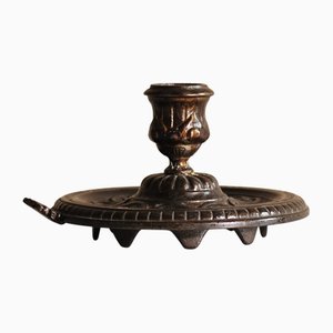 Bougeoir Art Déco en Bronze Patiné, France, 1930s