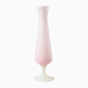 Italienische Vintage Vase aus Opalglas in Blassrosa von Empoli, 1960er