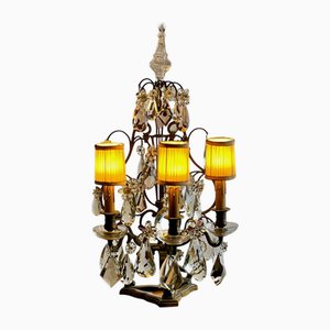 Lampe de Bureau à 3 Bras Antique en Bronze, France, 1890s