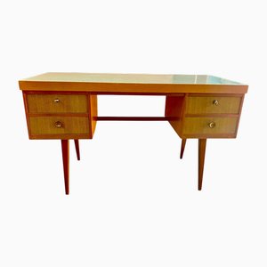 Scrivania vintage con ripiano in formica blu di Ekawerk, anni '50