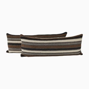 Striped Hemp Cushion Covers, 2010s, Set of 2