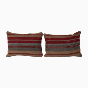 Kilim Lumbar Cushion Covers, 2010s, Set of 2
